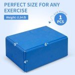 Yoga Block, Large Yoga Block 9x6x4 Inches, Sturdy Yoga Foam Blocks, High Density & Non Slip Surface for Yoga, Pilates & Stretching, Fitness Accessories for Stability & Balance (Blue)