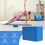 Yoga Block, Large Yoga Block 9x6x4 Inches, Sturdy Yoga Foam Blocks, High Density & Non Slip Surface for Yoga, Pilates & Stretching, Fitness Accessories for Stability & Balance (Blue)