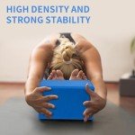 Yoga Block, Large Yoga Block 9x6x4 Inches, Sturdy Yoga Foam Blocks, High Density & Non Slip Surface for Yoga, Pilates & Stretching, Fitness Accessories for Stability & Balance (Blue)