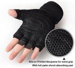 SUJAYU Workout Gloves, Gym Gloves for Men, Wrist Wraps Lifting Wrist Wraps Gloves for Working Out, Hand Out Gloves Fitness Gloves Full Palm Protection (Black, L)