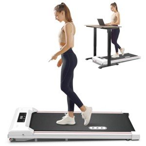 REDLIRO Walking Pad Treadmill - Under Desk Treadmill for Home Office - Mini Treadmills with 265lbs Capacity - Portable Compact Jogging Machine with Remote Control - Installation-Free