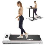 REDLIRO Walking Pad Treadmill - Under Desk Treadmill for Home Office - Mini Treadmills with 265lbs Capacity - Portable Compact Jogging Machine with Remote Control - Installation-Free