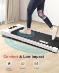 REDLIRO Walking Pad Treadmill - Under Desk Treadmill for Home Office - Mini Treadmills with 265lbs Capacity - Portable Compact Jogging Machine with Remote Control - Installation-Free