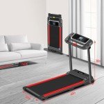 Folding Treadmill, 3.0 HP Foldable Portable Treadmills for Home Small Compact Treadmill 300 LBS Capacity with 12 Preset Programs LED Display Walking Running Treadmills for Office