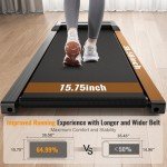 HiFast Walking Pad, 2.5HP Under Desk Treadmill for Home Office, 300 Lbs Capacity Portable Treadmill with Remote Control & LED Display, 2 in 1 Treadmill for Walking Jogging and Running