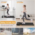 HiFast Walking Pad, 2.5HP Under Desk Treadmill for Home Office, 300 Lbs Capacity Portable Treadmill with Remote Control & LED Display, 2 in 1 Treadmill for Walking Jogging and Running