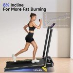 YPOO Foldable Treadmill with Incline, Walking Pad with Handle Bar 3 Level Incline, Portable Folding Treadmills for Home/Office 300 Lbs Capacity, Quiet Desk Treadmill with Remote Control & APP