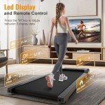 HiFast Walking Pad, 2.5HP Under Desk Treadmill for Home Office, 300 Lbs Capacity Portable Treadmill with Remote Control & LED Display, 2 in 1 Treadmill for Walking Jogging and Running