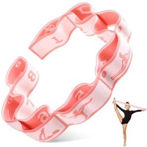Sonwyoung Kids Stretch Bands Elastic Stretch Strap with 8 Loops Dance Exercise Training Resistance Bands for Children Ballet Dance Pilates Gymnastics Leg Exercise Yoga (Pink)