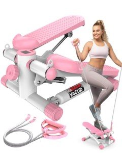 Yagud Steppers for Exercise at Home, Mini Stair Stepper with Resistance Bands, Portable Under Desk Stepper Workout Step Machine 300 lbs Weight Capacity