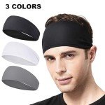Sweat Headbands, Sports Headbands for Men Women, Head Band for Golf, Skiing,Tennis, Gym, Camping, Running, Cycling, Moisture Wicking Workout Headband
