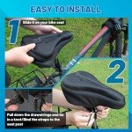 APECYC Bike Seat Cushion Gel Padded Bike Seat Cover for Men Women Extra Padding Soft Comfort Bicycle Seat Cushion for Peloton Bike, Stationary Exercise Bike, Mountain Bike, Road Bike, Ebike