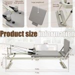 Pilates Reformer, Foldable Pilates Reformer Home Gym Equipment,Core Pilates Bed for Home Workouts ,with Dual Resistance- Springs and Cords, Jump Board Christmas Birthday Valentines Day Gift (Grey)