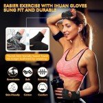 ihuan New Breathable Workout Gloves for Women & Men - No More Sweaty & Full Palm Protection Gym Exercise, Cycling， Fitness, Weightlifting, Pull-ups, Deadlifting, Rowing