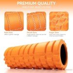 Krightlink Foam Roller High Density 13" Patented Exercise Roller for Deep Tissue Muscle Massage, Muscle Massage and Myofascial Trigger Point Release, Relieves Muscle Pain, Improves Mobility (Orange)