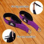 Lights Mountain 1 Pair Pilates Double Loop Straps for Reformer, Fitness D-Ring Straps Handle, Yoga Exercise Accessories for Home Gym Workout