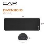 CAP High Density Exercise Mat with strap, 74"x24"x1 - Black