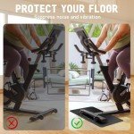 TOBWOLF 2PCS Non-Slip Mat Compatible with Peloton Bike, Concept 2 Rowing Machine, Exercise Bike Mat, Treadmill Mat for Carpet & Hardwood Floors, Workout Mat for Bike Trainer, Stationary Spin Bike