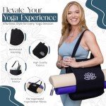 Hygge Beaute Black Yoga Bag for Women with Yoga Mat Carrier Bag for Small Sized Mats (17"x13.75"x5")-Canvas Shoulder Handbag Nurse Women Tote Bag for Workout, Travel, Beach, Yoga and Gym