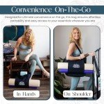 Hygge Beaute Black Yoga Bag for Women with Yoga Mat Carrier Bag for Small Sized Mats (17"x13.75"x5")-Canvas Shoulder Handbag Nurse Women Tote Bag for Workout, Travel, Beach, Yoga and Gym