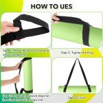 Teaaha 1 PCS Yoga Mat Straps for Carrying, Adjustable Yoga Mat Carrier Strap Easy-Cinch Yoga Mat Holder Sling for All Yoga Mat Sizes, Stretching Band for Pilates, Stretching and Fitness