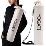 YOGATI Yoga Mat Bag with Adjustable Strap. Cotton yoga bag. Yoga Mat Bags for Women and Men. Yoga mat carrier.