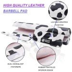 J Bryant Cow Print Barbell Pad Set Including 2 Ankle Straps for Cable Machines, Hip Resistance Band, Weight Lifting Straps, and Thick Cushioned Hip-Thrust Pad with Carry Bag for Squats and Bench Press