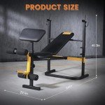 SPORTSOUL Adjustable Weight Bench Press Set with Squat Dual Function Leg Exercises Preacher Curl Rack Pad Strength Training for Home Gym Full Body Workout Multi-functional