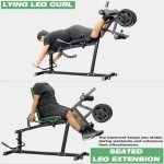 Eisenlink Leg Extension and Curl Machine, Fit for Both 1'' and 2'' Weight Plates, Leg Developer for Strength Training, Home Gym Bench for Full Body Workouts