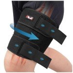 Hiball Adjustable Thigh Brace, Hamstring & Thigh Compression Sleeve, Hamstring Compression Wrap for Women and Men, Quad Support Brace With 4 Pressure Straps, Upper Leg Brace for Pulled Groin Muscle