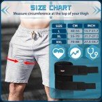 Hiball Adjustable Thigh Brace, Hamstring & Thigh Compression Sleeve, Hamstring Compression Wrap for Women and Men, Quad Support Brace With 4 Pressure Straps, Upper Leg Brace for Pulled Groin Muscle