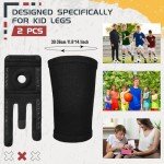 Relaxgiant 2 Pcs Kids Knee Brace Sleeve, Youth Knee Compression Sleeve for Children Knee Support Child Knee Pads for Boys Girls Basketball Volleyball Sports Gymnastics, Black