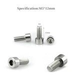 12Pcs Bike Water Bottle Cage Bolts Holder Screws M5 Inner Rack Hexagon Stainless Steel Screws for Bottle Holder Bracket Rack Cycling Accessories Bike Screws
