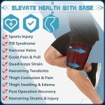 Hiball Adjustable Thigh Brace, Hamstring & Thigh Compression Sleeve, Hamstring Compression Wrap for Women and Men, Quad Support Brace With 4 Pressure Straps, Upper Leg Brace for Pulled Groin Muscle