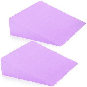 DEAYOU 2 Pack Yoga Foam Wedge, 13" EVA Foam Wedge Block for Exercise, Wrist Back Support (Purple)