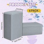 Wettarn 6 Pack Yoga Blocks Bulk 9 x 6 x 4 Inch Eva Foam Lightweight Yoga Bricks Non Slip Supportive for Yoga Pilates Stretching Meditation Yoga Prop Accessories for Women Men Yoga Beginners (Gray)