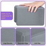 Wettarn 6 Pack Yoga Blocks Bulk 9 x 6 x 4 Inch Eva Foam Lightweight Yoga Bricks Non Slip Supportive for Yoga Pilates Stretching Meditation Yoga Prop Accessories for Women Men Yoga Beginners (Gray)
