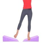 DEAYOU 2 Pack Yoga Foam Wedge, 13" EVA Foam Wedge Block for Exercise, Wrist Back Support (Purple)