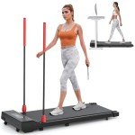 Under Desk Treadmill, Walking Pad for Home/Office, Portable Walking Treadmill Walking Jogging Machine with Walking Bar, Remote Control LED Display (2024 New Version)
