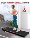 Walking Pad Treadmill with Incline Under Desk Treadmill 2.5 HP Portable Walking Pad 2 in 1 for Walking and Jogging, Under Desk Treadmill for Home Office with Remote Control.