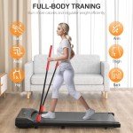 Under Desk Treadmill, Walking Pad for Home/Office, Portable Walking Treadmill Walking Jogging Machine with Walking Bar, Remote Control LED Display (2024 New Version)