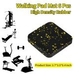 6 Pcs Walking Pad Mat with High Density Rubber for Protect Floors, Noise Reduction, Prefect for Portable Walking Pad Treadmill for Home, Non Slip, Anti Vibration