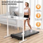 Under Desk Treadmill, Walking Pad for Home/Office, Portable Walking Treadmill Walking Jogging Machine with Walking Bar, Remote Control LED Display (2024 New Version)