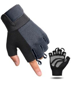 TenoFit Fingerless Workout Gloves for Men and Women, Lightweight Breathable Fitness Gloves for Weightlifting, Cycling, Climbing, Rowing