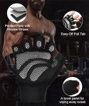 TenoFit Fingerless Workout Gloves for Men and Women, Lightweight Breathable Fitness Gloves for Weightlifting, Cycling, Climbing, Rowing