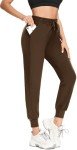 FULLSOFT Sweatpants for Women-Womens Joggers with Pockets Yoga Pants Leggings for Cycling Lounge Workout Running(Mocha Brown,Medium)