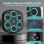 Yucate 2024 Upgrade Smart Music Boxing Machine for Adults and Kids, Wall Mounted Bluetooth Electronic Boxing Trainer with Gloves, Boxing Target Workout Equipment for Home, Office, Gym