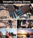 SUJAYU Full Finger Cycling Gloves Mountain Bike Gloves, Touchscreen MTB Gloves Racing Gloves Cycling Gloves for Men Bicycle Gloves Men & Women, Full Finger Workout Gloves (Black, Medium)