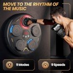 Music Boxing Machine, Boxing Machine Wall Mounted Music with Gloves, Smart Bluetooth Boxing Equipment, Boxing Music Workout Machine