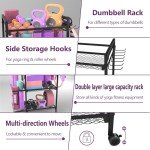 Home Gym Storage Rack,Workout Equipment Gym Organizer,Weight Rack,Yoga Mat Storage Holder,Foam Roller,Gym Home Exercise Equipment Organizer for Home Workouts and Gym Shelf (Black)